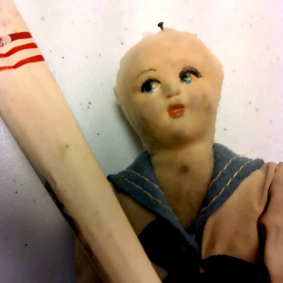 Vintage Dolls Mixed Doll Lot 5 Porcelain Flocked Gondlier Handmade Collectible - Picture 7 of 16